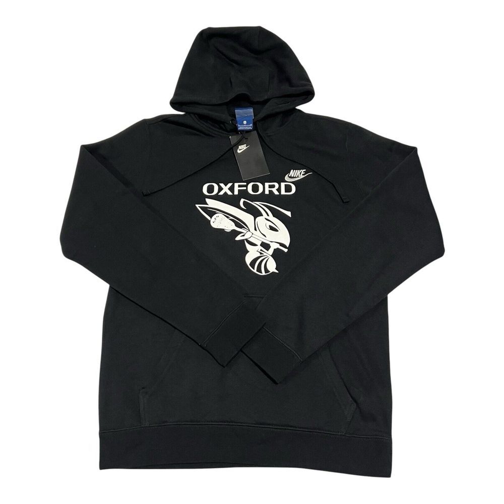 Nike Men's OXFORD (PATRICIA EWING) Fleece Lined Pullover Hoodie Black Sz Small